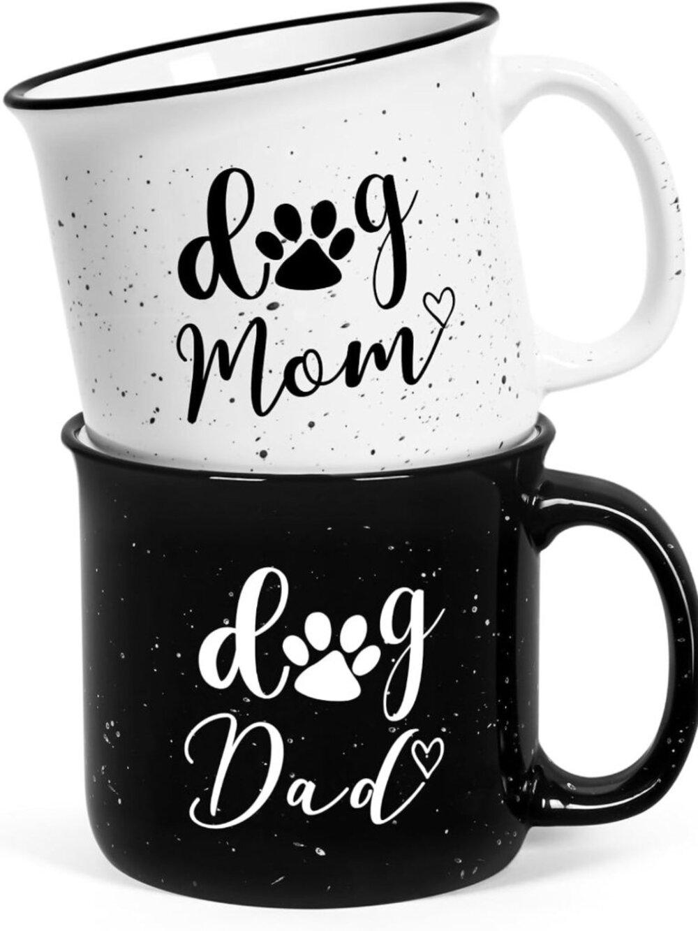 Set of 2 Dog Mom & Dad Mugs - Perfect Gifts for Dog Owners, Pet Lovers, Parents